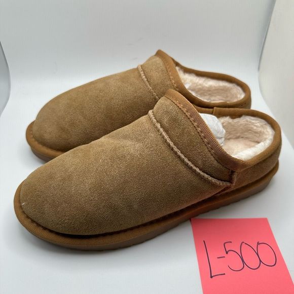 CUSHIONAIRE Women's Faux Shearling Genuine Suede cozy mule slippers +Memory Foam - Picture 3 of 7